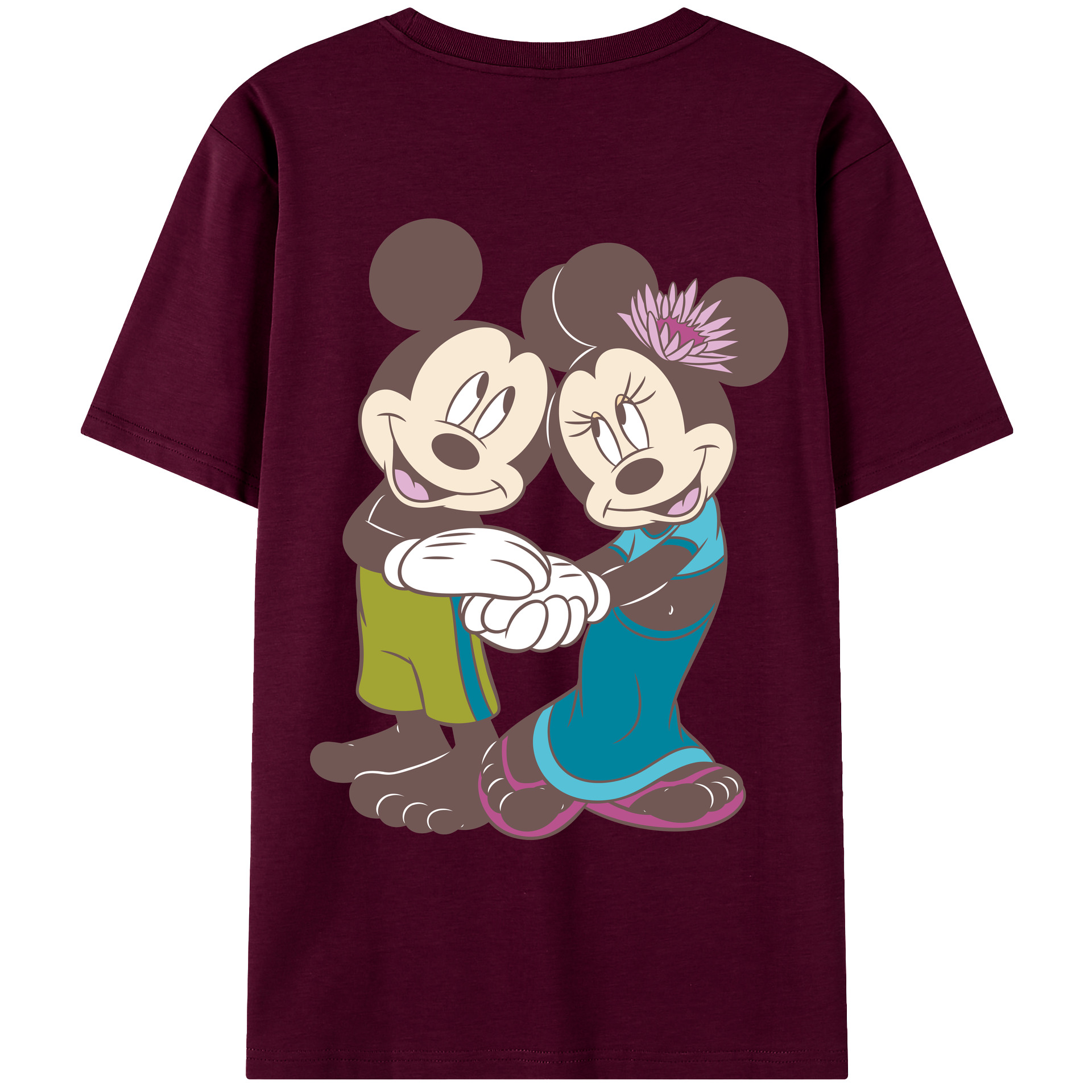 （画像用） ミッキーマウス Mickey Mouse レディース半袖Tシャツ(バックプリント)